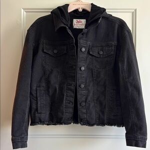 Justice Black Denim Jacket 16/18